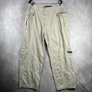 PNB Nation Clothing Cargo Pants Mens 36X34 Tan Tapered Workwear Chino Khaki